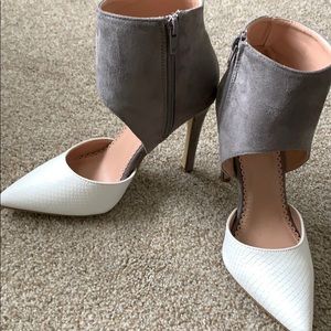 White and gray heels